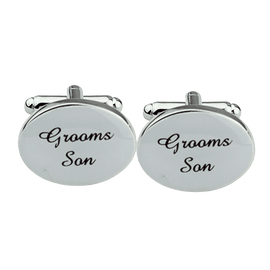1 Pair Mens Silver Oval Wedding Cufflinks Groom Best Man Usher Page Boy Cuff Link Gift